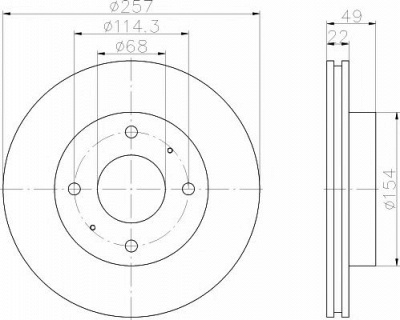 HELLA PAGID 8dd355102651 -  Тормозной диск